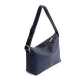 Night Owl Small | Petite slouchy leather shoulder bag with zipper opening and three metal tree emblems