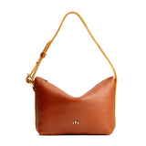 Sienna Small | Petite slouchy leather shoulder bag with zipper opening and three metal tree emblems