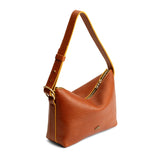 Sienna Small | Petite slouchy leather shoulder bag with zipper opening and three metal tree emblems