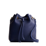Cobalt Small | Slouchy crossbody bag with leather drawstring closure