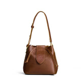 Asheville Small | Symmetrical leather bag with leather drawstring closure and adjustable shoulder strap