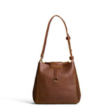 Asheville Small | Symmetrical leather bag with leather drawstring closure and adjustable shoulder strap