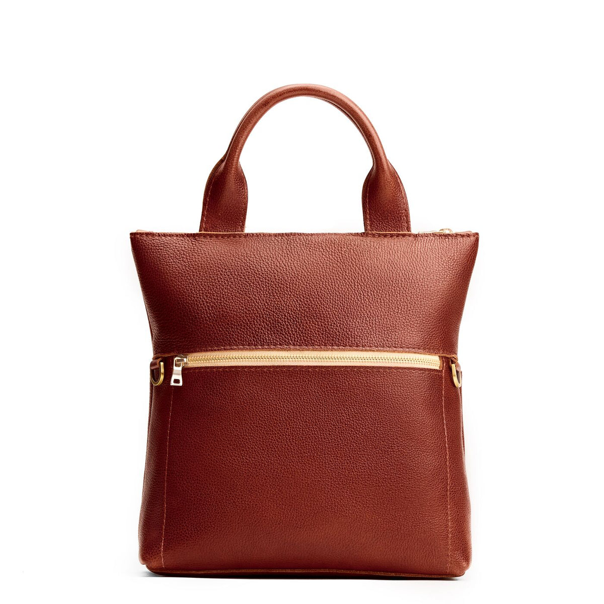 Nutmeg*Small | Convertible tote clutch crossbody with a front zipper pocket and top carry handles