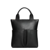 Pebbled--black Small | Convertible tote clutch crossbody with two large front pocket and top carry handles