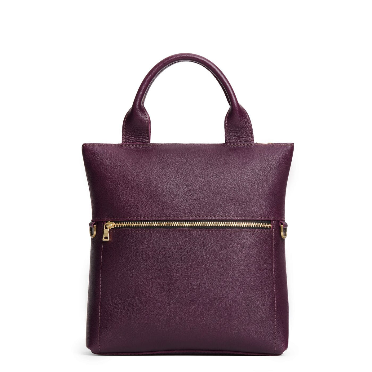 Plum*Small | Convertible tote clutch crossbody with a front zipper pocket and top carry handles