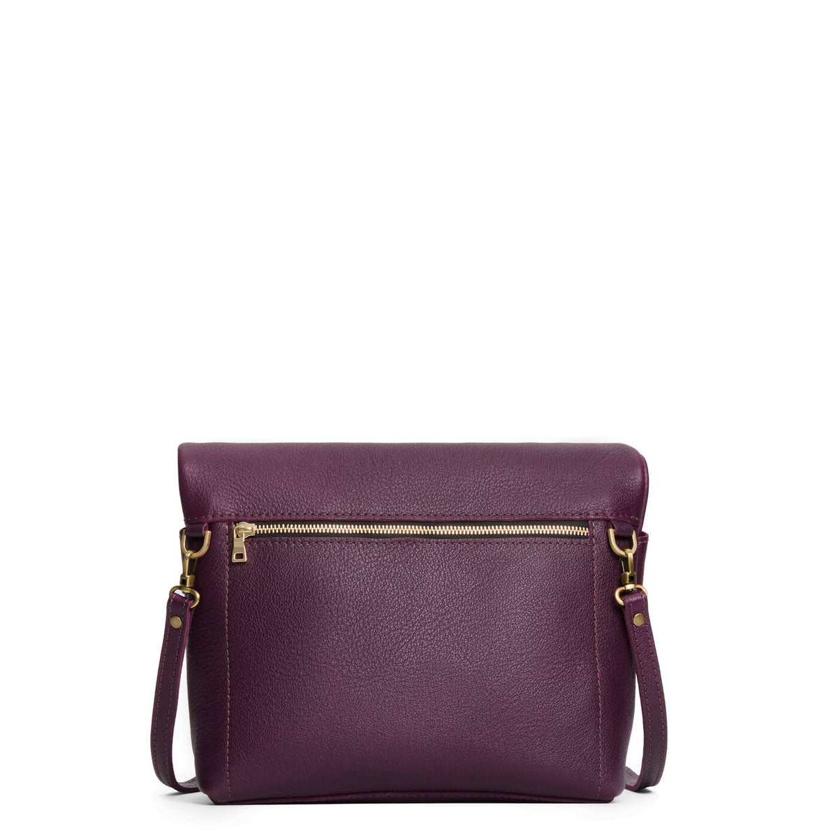 Plum*Small | Convertible tote clutch crossbody with a back zipper pocket folded into a clutch