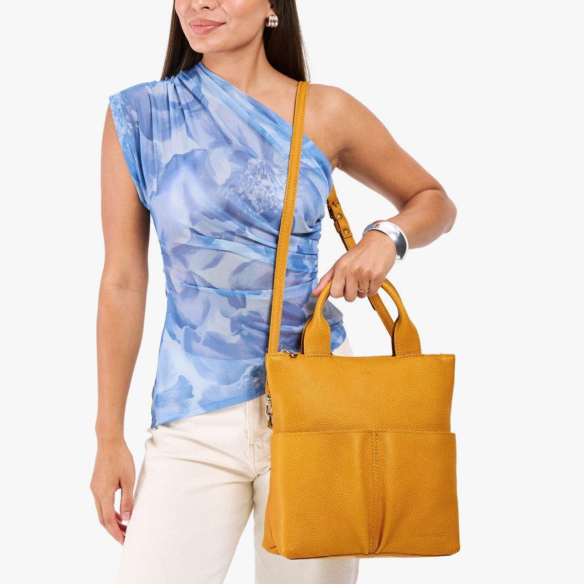 Sunshine*Small | Model wearing a convertible tote clutch crossbody
