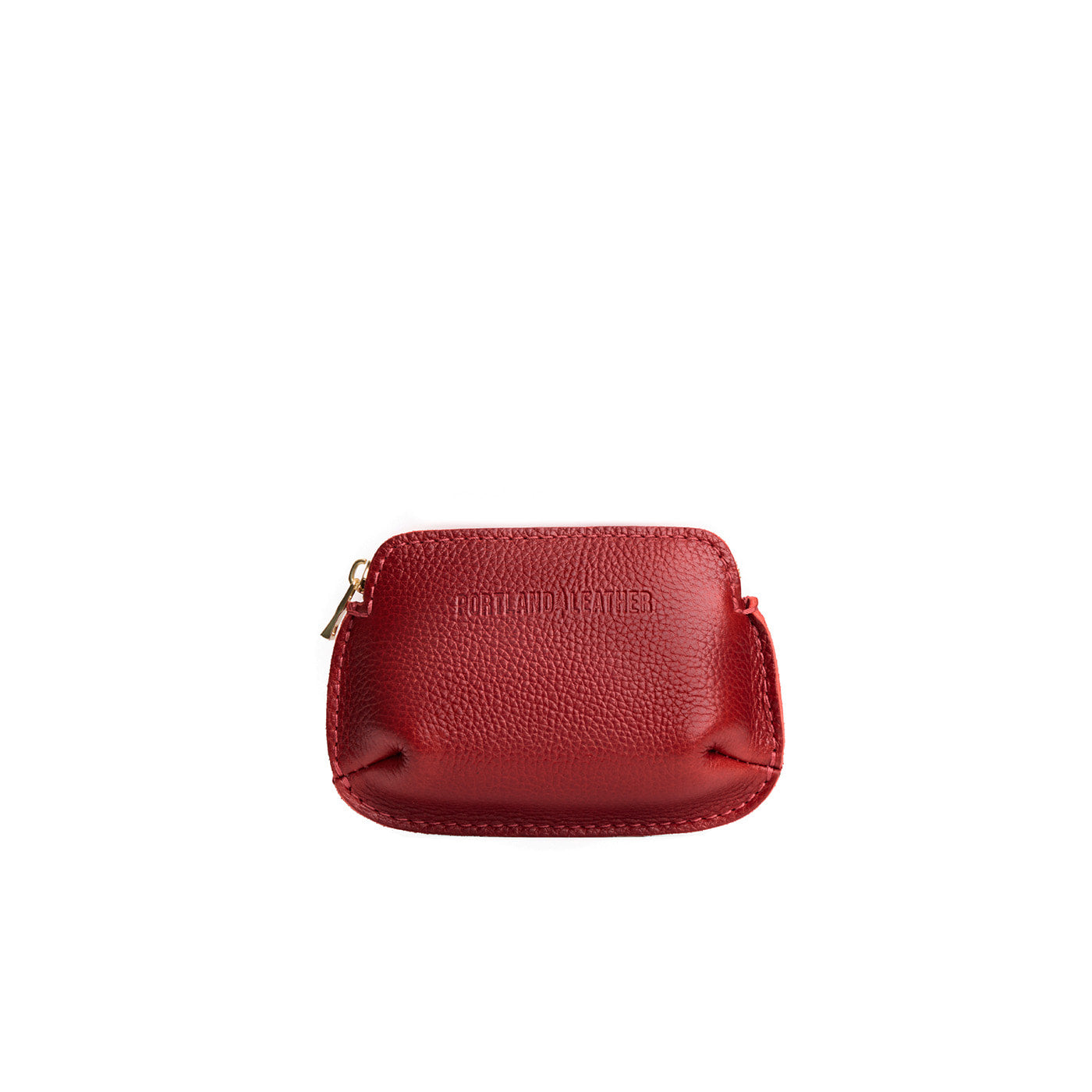 Chili Red*Small | Small pouch with top zipper and curved edges