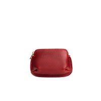 Chili Red*Small | Small pouch with top zipper and curved edges