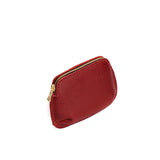 Chili Red Small | Small pouch with top zipper and curved edges