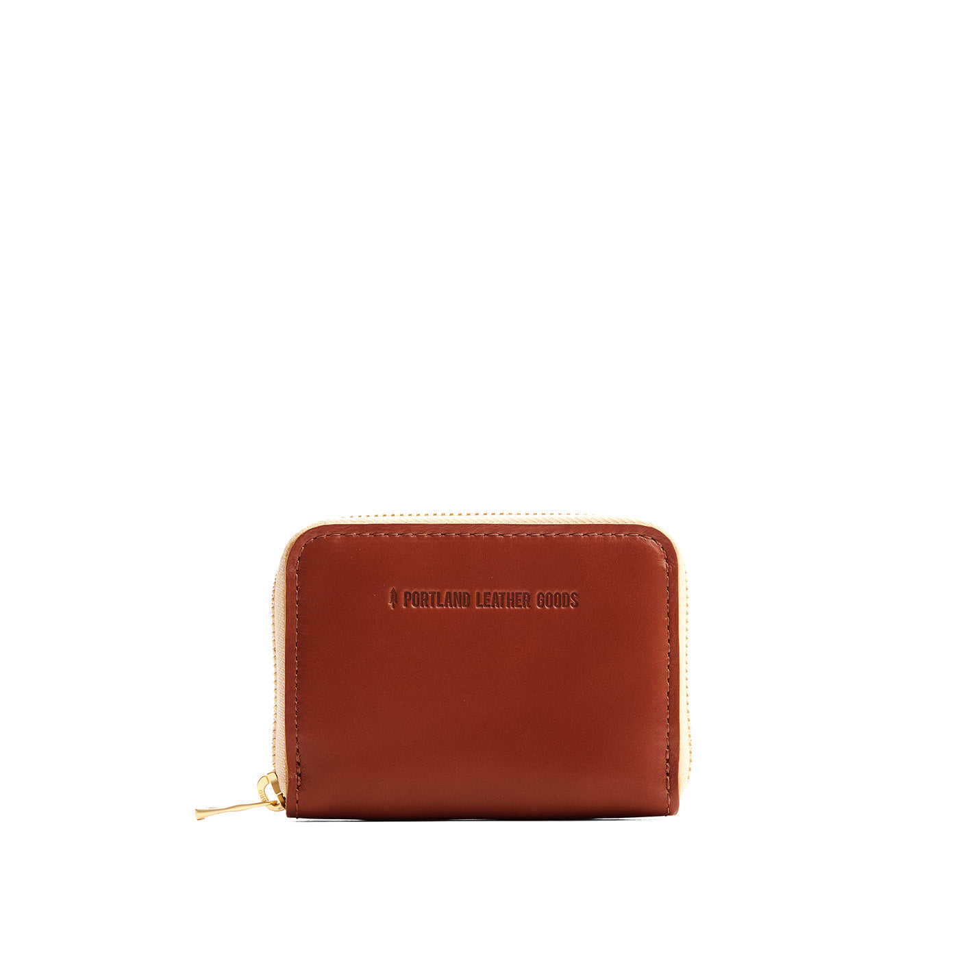 Madrone | Small leather wallet with zipper and PLG logo