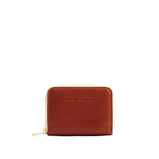 Madrone | Small leather wallet with zipper and PLG logo