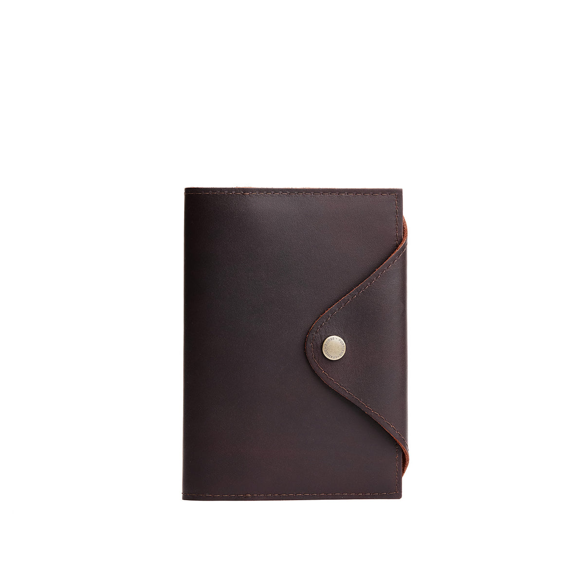 Grizzly*Medium | Leather journal cover with button snap cover closed