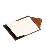 Grizzly Medium | Leather journal cover with button snap cover open