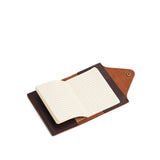 Grizzly Small | Leather journal cover with button snap cover open