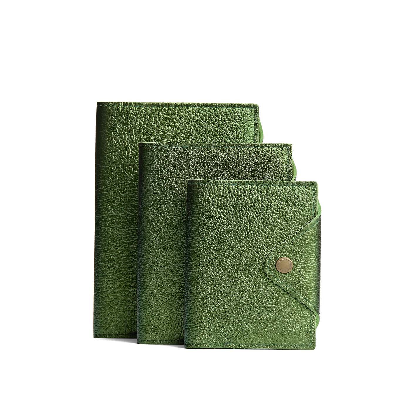 Metallic Greench | Three size comparison of Snap Journal