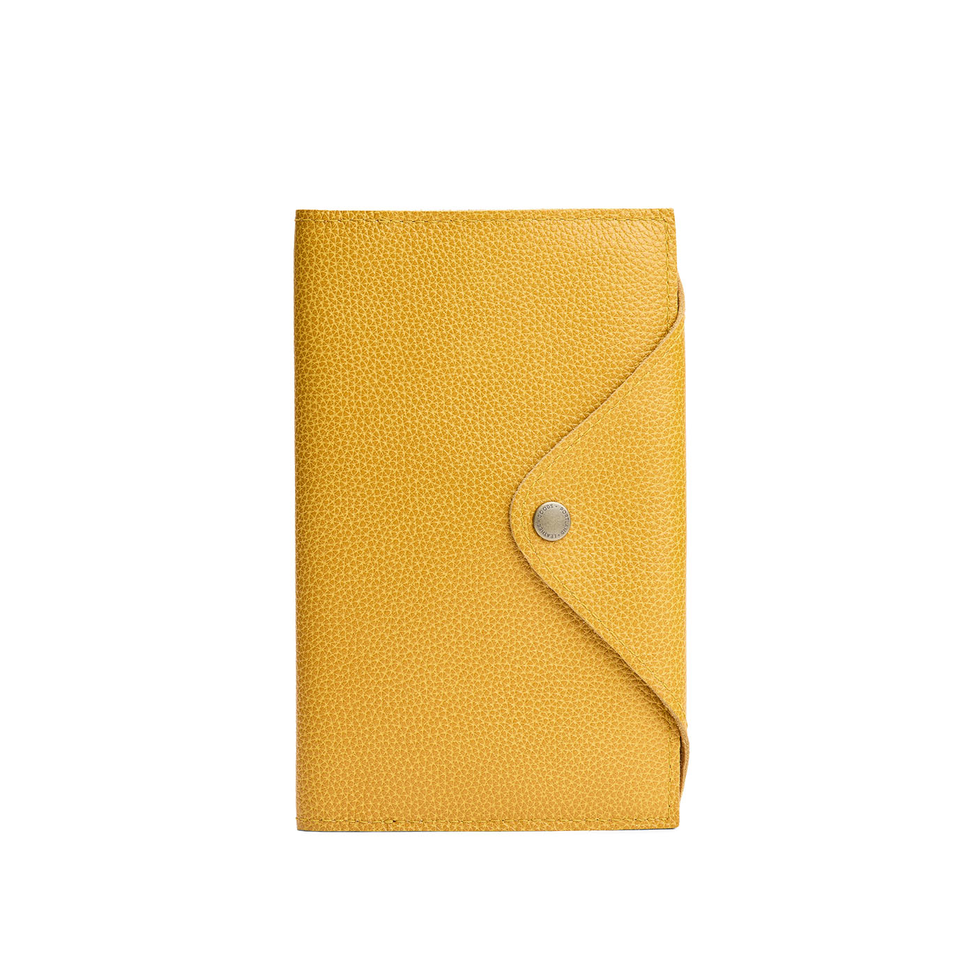 Sunshine*Large | Leather journal cover with button snap cover closed