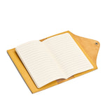 Sunshine Large | Leather journal cover with button snap cover open