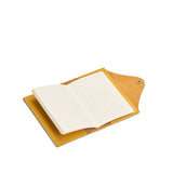 Sunshine Small | Leather journal cover with button snap cover open