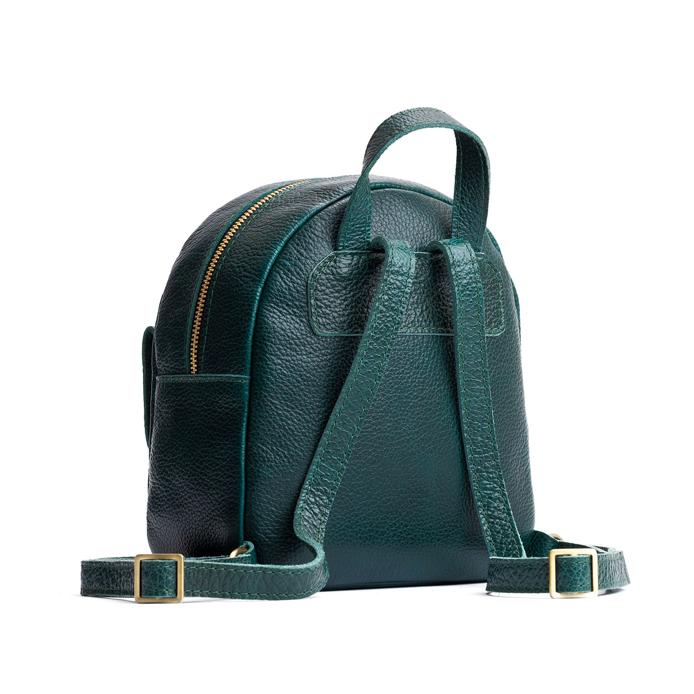 Forest Green | Small zip backpack with snap front pocket