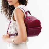 Orchid | Small zip backpack with snap front pocket