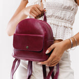 Orchid | Small zip backpack with snap front pocket