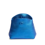 Comet Blue | Leather pouch with an open folded magnetic closure