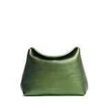 Metallic Greench | Leather pouch with a folded magnetic closure