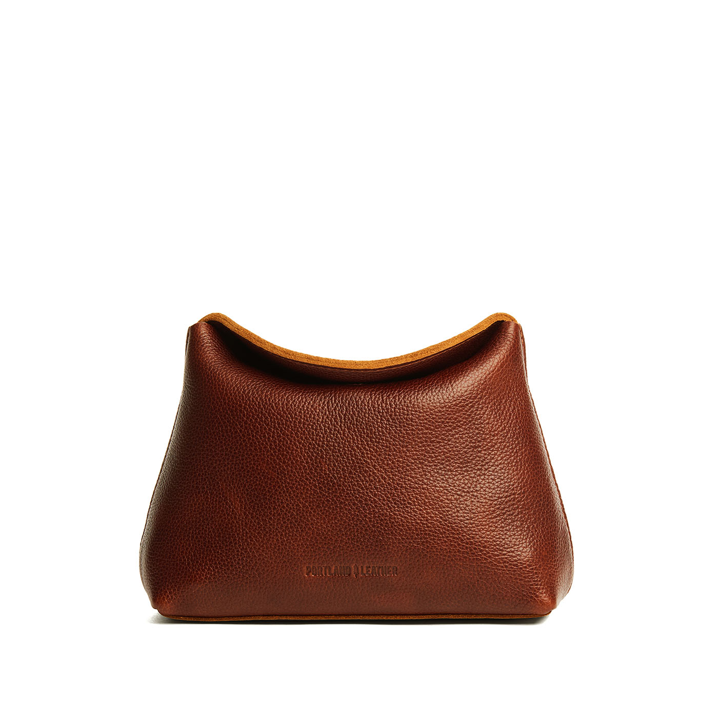 Nutmeg | Leather pouch with a folded magnetic closure