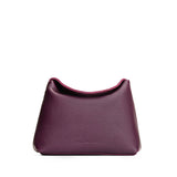 Plum | Leather pouch with a folded magnetic closure