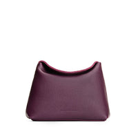 Plum | Leather pouch with a folded magnetic closure