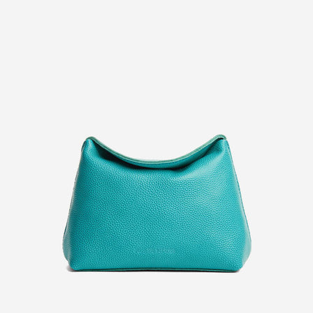 Seafoam | Leather pouch with a folded magnetic closure
