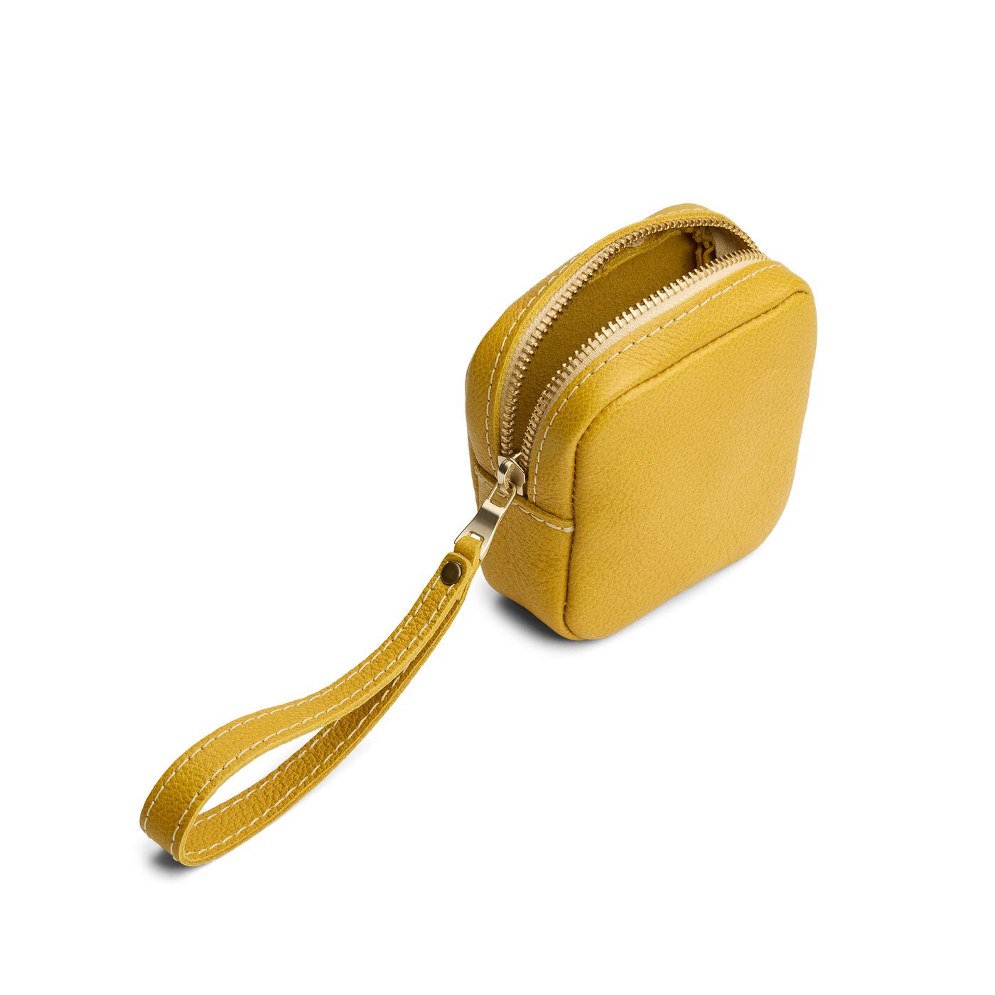 Pomello | Square shaped small zip pouch with wristlet