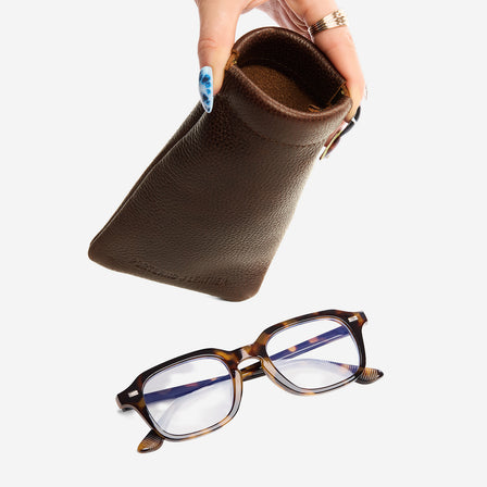 Coldbrew | Leather glasses case with hidden metal spring closure