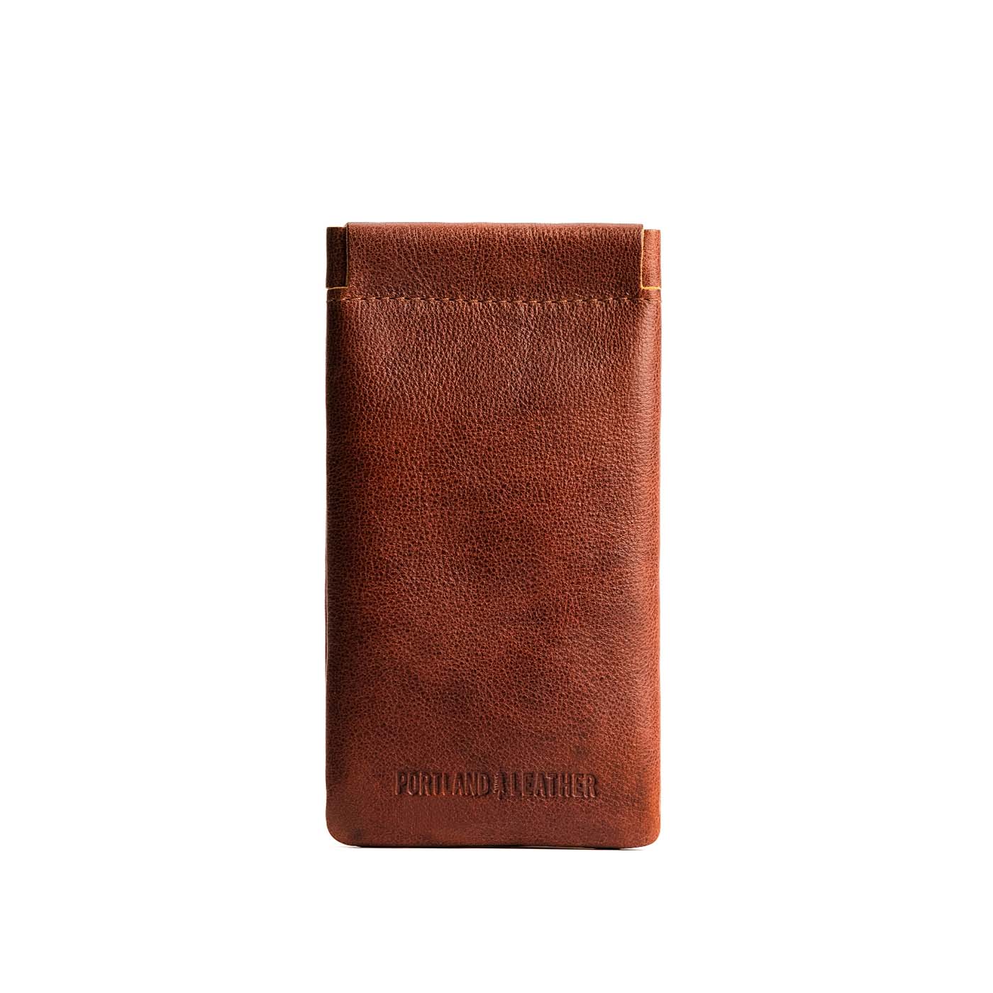 Nutmeg | Leather glasses case with hidden metal spring closure
