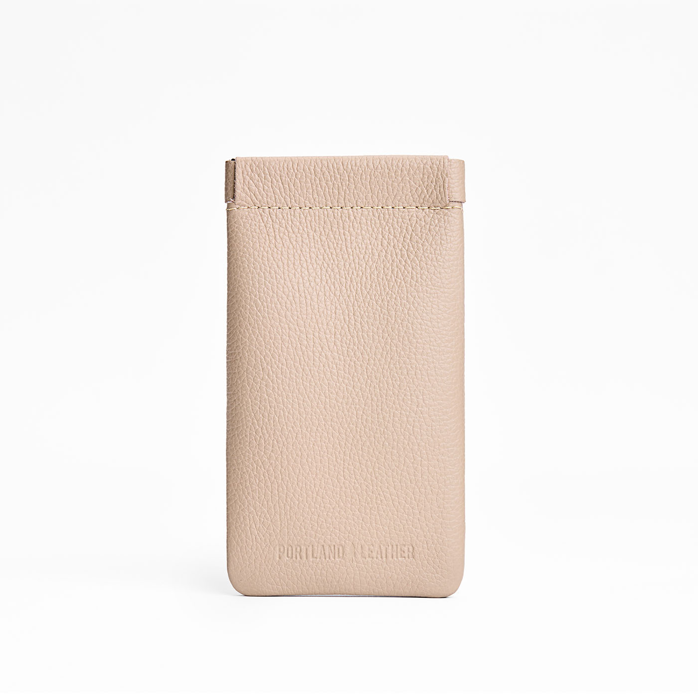 Oatmilk | Leather glasses case with hidden metal spring closure