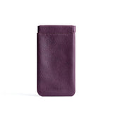 Plum | Leather glasses case with hidden metal spring closure