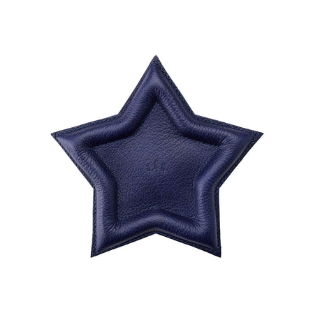 Cobalt | Star shaped leather tray with stuffed edges 