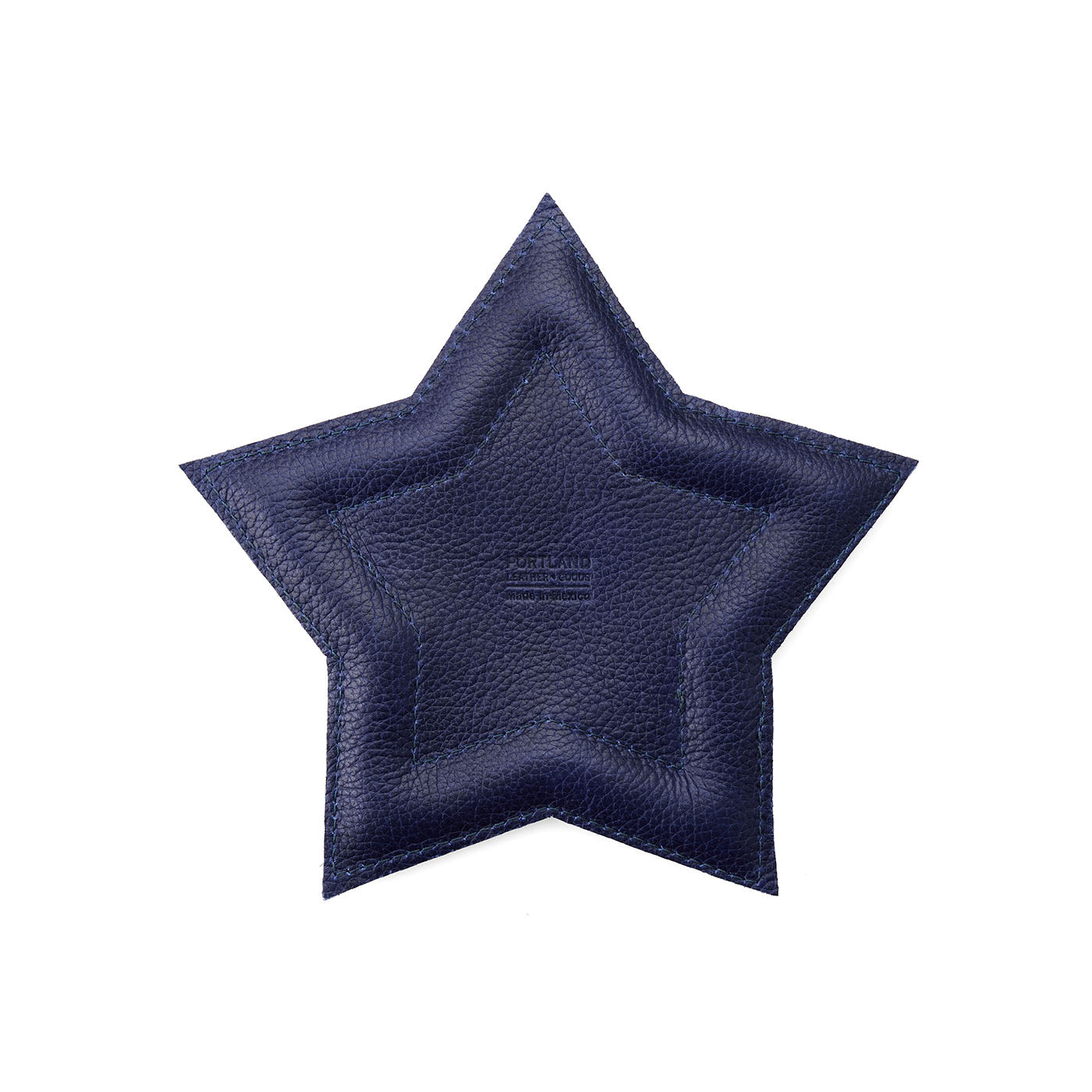 Cobalt | Star shaped leather tray with stuffed edges 