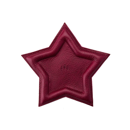 Orchid | Star shaped leather tray with stuffed edges 
