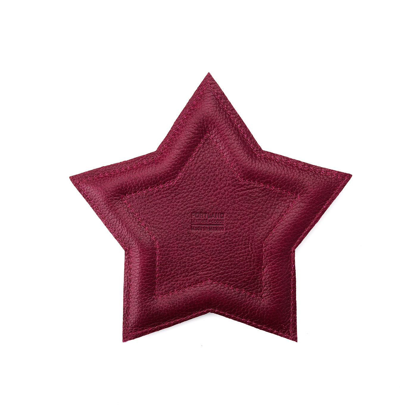 Orchid | Star shaped leather tray with stuffed edges 