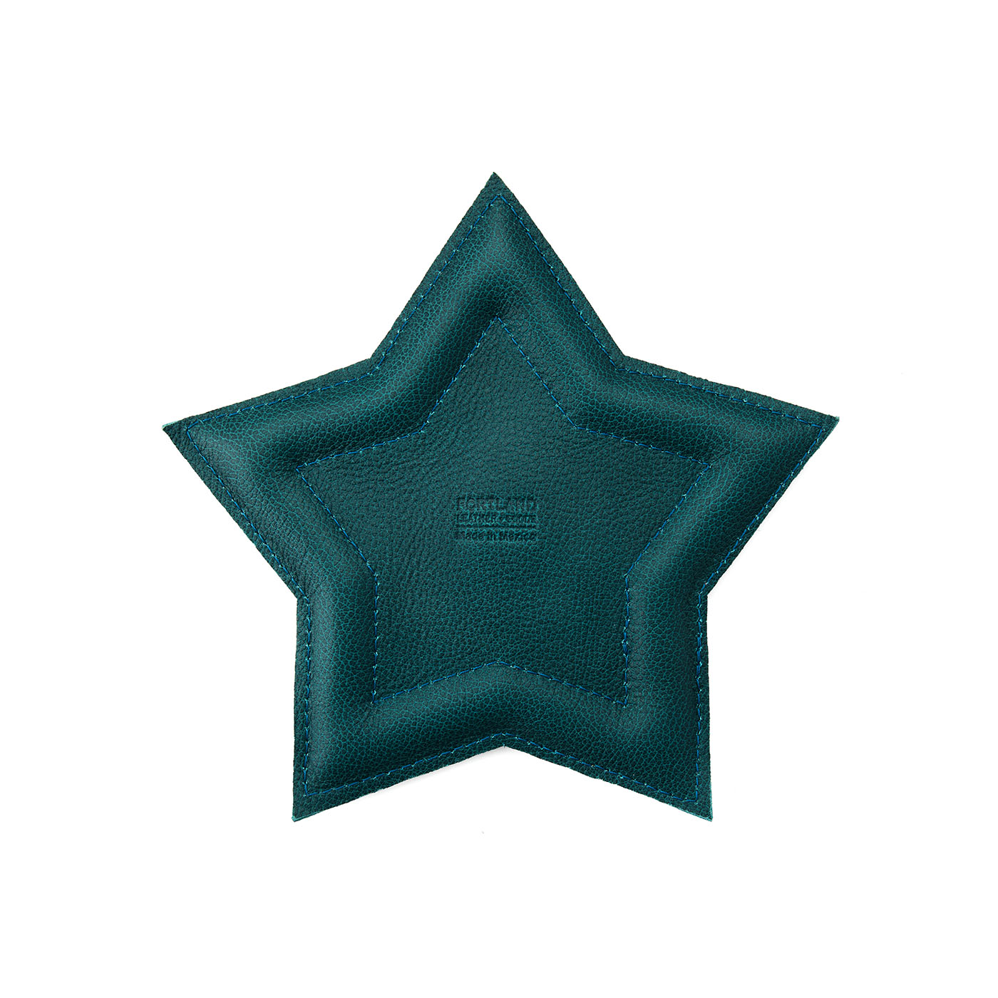 Sea Glass | Star shaped leather tray with stuffed edges 