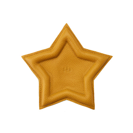Sunshine | Star shaped leather tray with stuffed edges 