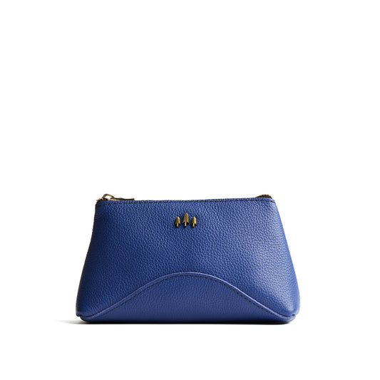 Molino Blue | Rectangular makeup bag pouch with top zipper