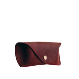 Merlot | Leather sunglasses case with snap closure
