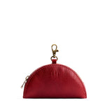 Chili Red | Small half-moon shaped keychain pouch with zipper closure