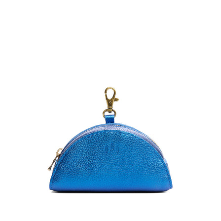Comet Blue | Small half-moon shaped keychain pouch with zipper closure