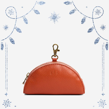 Koi | Small half-moon shaped keychain pouch with zipper closure