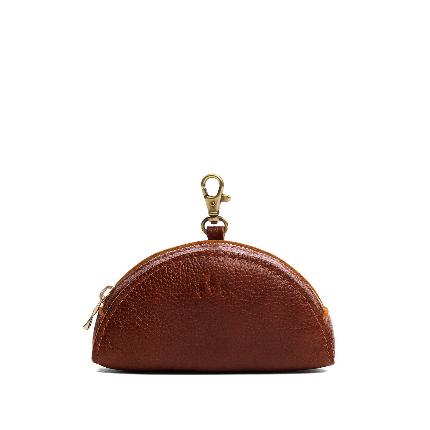 Nutmeg | Small half-moon shaped keychain pouch with zipper closure