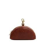 Nutmeg | Small half-moon shaped keychain pouch with zipper closure
